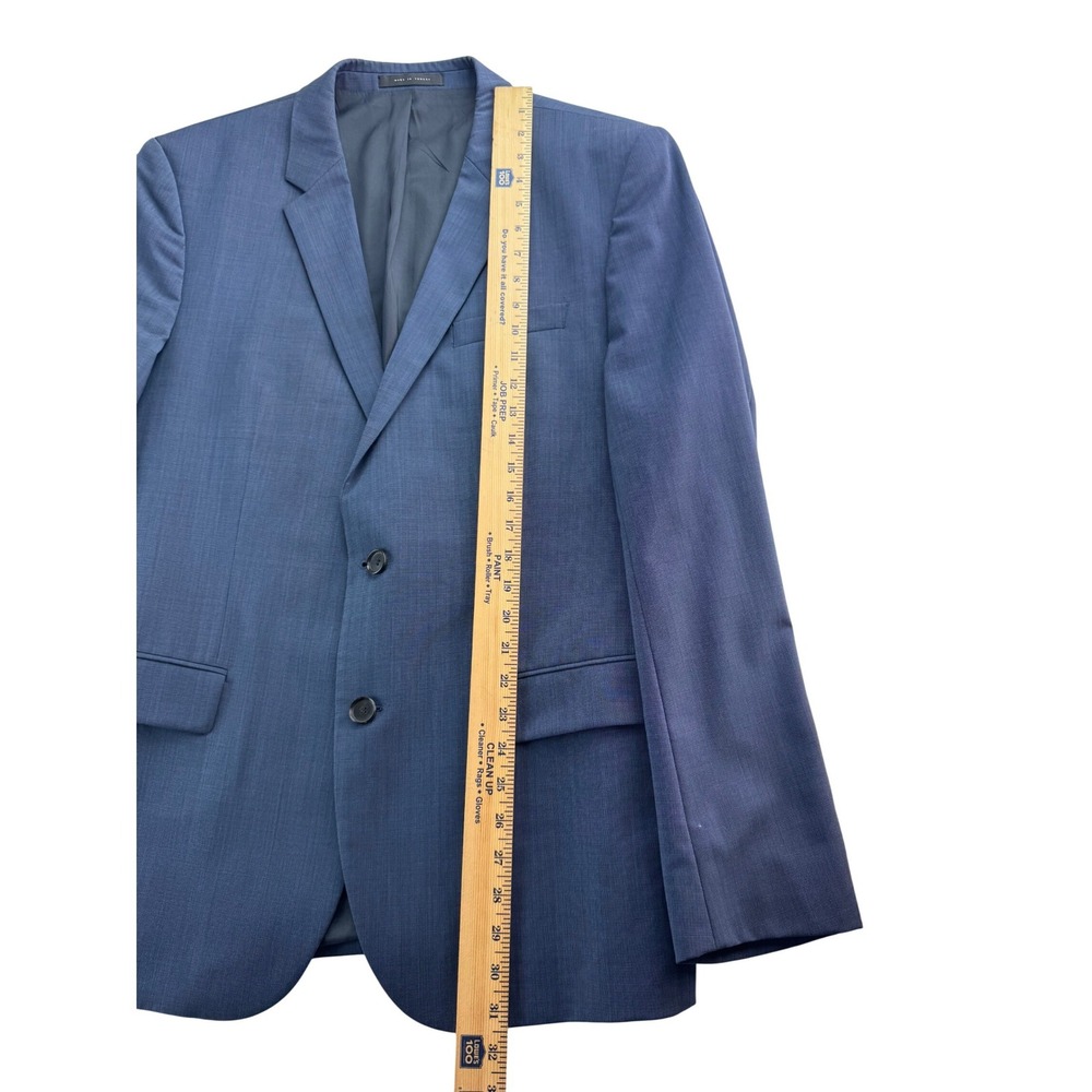 HUGO BOSS Mens Blue Wool Blend Sport Coat Blazer Jacket Size 44R Two Button - Picture 15 of 16